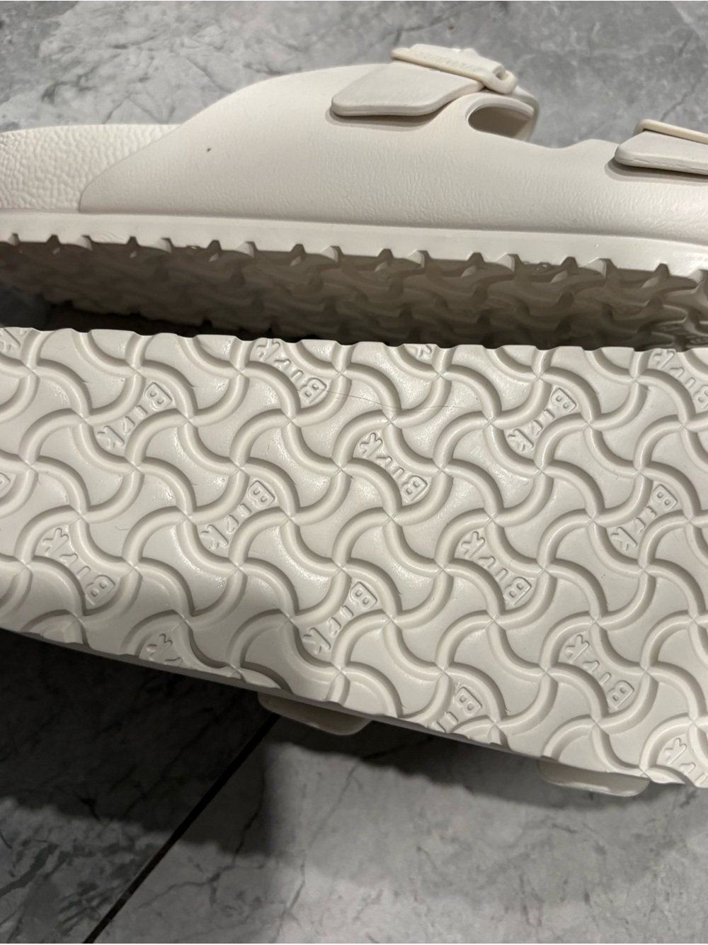 Birkenstock White Two-Buckle EVA Slide Sandals - Picture 4 of 5
